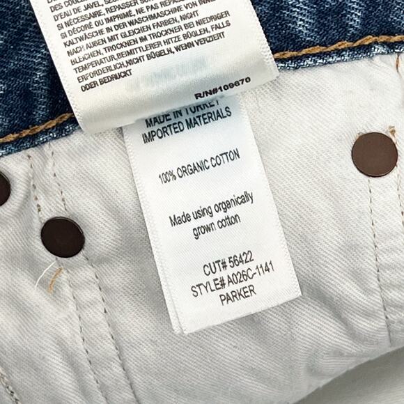 AGOLDE Parker Vintage Cut Off Denim Shorts Size 24 Lowkey Raw Hem - Picture 4 of 5